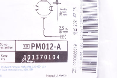 Halyard PM012-A On-Q Pain Relief System with Cath. 100ml Ndle 3.25in. 2.5in.